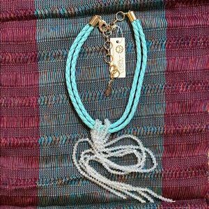 Amrita Singh Turquoise and Gold Braided Necklace